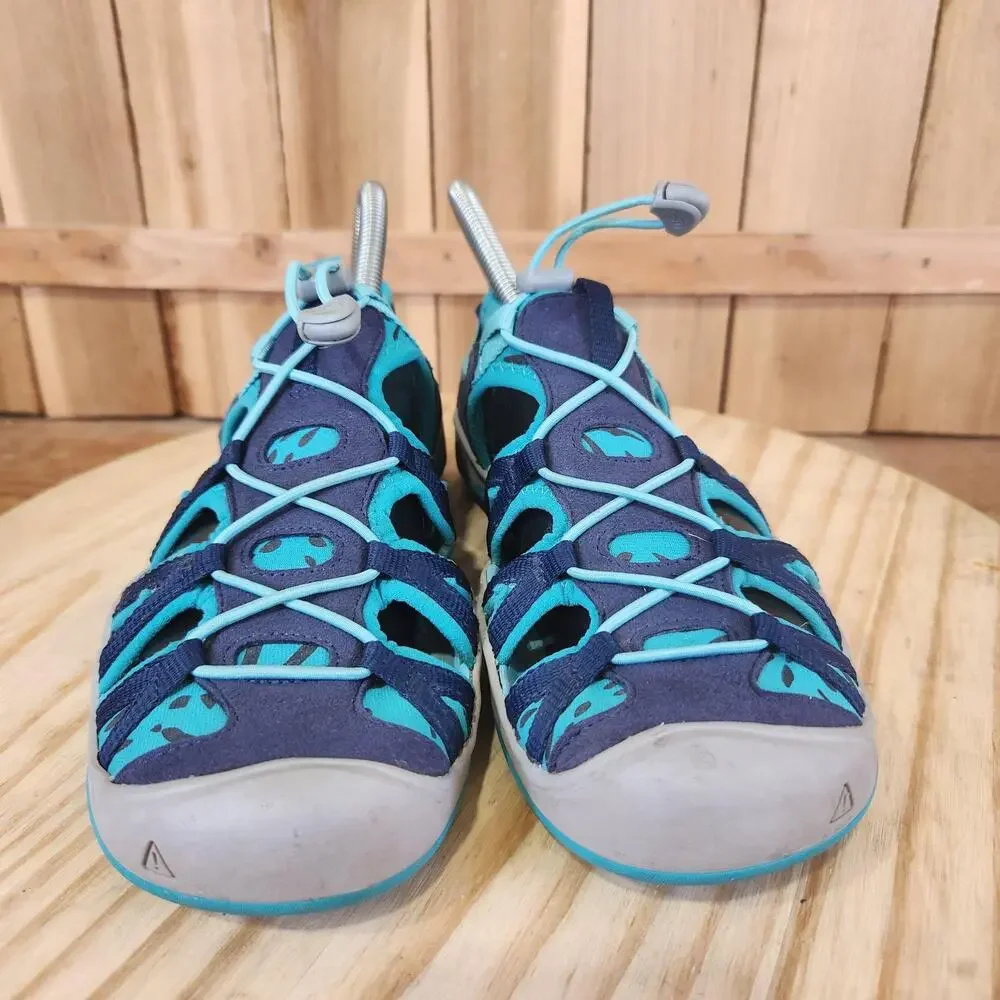 Keen Moxie Sandals Kids 6 Blue Teal Bungee Water Shoes Closed Toe Outdoor